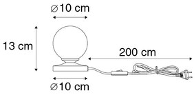 Moderne tafellamp zwart met smoke glas - Athens