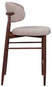 Barkruk Met Rugleuning Walnoot Beige