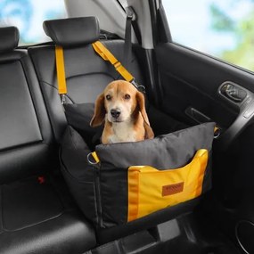 VEVOR Hondenautostoelverhoger met zijhandgrepen en opbergtas, bevestigbare veiligheidsriem en PP-katoenen vulling, Hondenautobed ​​voor kleine honden tot 11 kg, Zwart
