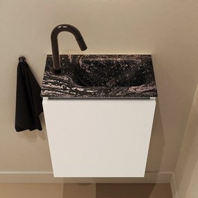 Mondiaz Ture DLux toiletmeubel 40cm talc met wastafel lava rechts met kraangat