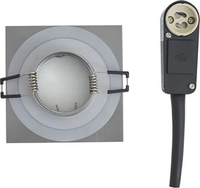 Set van 6 moderne inbouwspots gunmetal vierkant IP44 - Qure