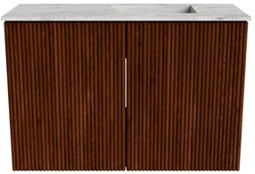 Mondiaz Joya DLux 60cm toiletmeubel ruby met wastafel faye rechts 1 kraangat glace