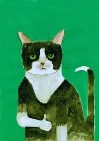 Ilustratie Tuxedo Cat Thumbs Up, Sharyn Bursic, (26.7 x 40 cm)