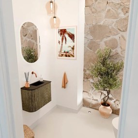 Mondiaz Joya 50cm toiletmeubel ronding links dusk met wastafel faye rechts zonder kraangat urban
