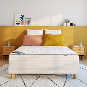 Ensemble matras met veren, half-stevig + bedbodem
