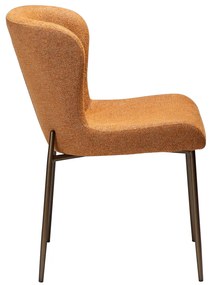 Dan-Form Glam Luxe Eetkamerstoel Boucle Pumpkin Spice Oranje En Antique Brass
