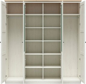 Kledingkast Talvena 102, Anderson den, Artisan eiken, 220x203x58cm, 186 kg, Kledingkast deuren: Met scharnieren, Aantal planken: 12, Aantal planken: 12