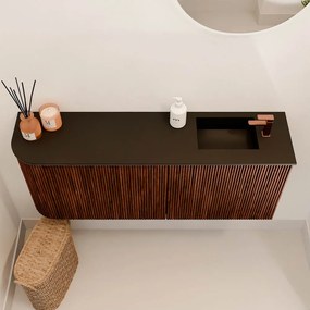 Mondiaz Joya 100cm toiletmeubel ronding links ruby met wastafel faye rechts 1 kraangat urban