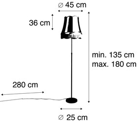 Vloerlamp brons met Granny kap crème 45 cm verstelbaar - Parte Landelijk / Rustiek E27 cilinder / rond Binnenverlichting Lamp