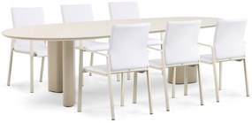 Tuinset 6 personen 240 cm Aluminium/textileen Taupe Lifestyle Garden Furniture Rome/Weave