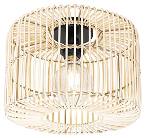 Oosterse plafondlamp zwart met rotan - MaudOosters E27 rond Binnenverlichting Lamp