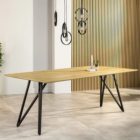 Eettafel Accaciahout Met Staal Naturel - 200 X 100cm.