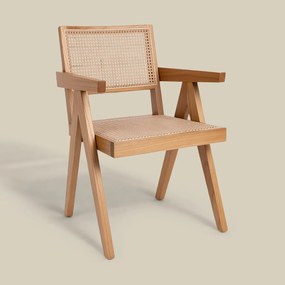 Rotan Stoel Met Armleuningen Naturel