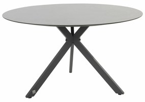 4 Seasons Outdoor Locarno tafel met HPL blad slate antraciet Ø 130 cm      antraciet weerbestendig