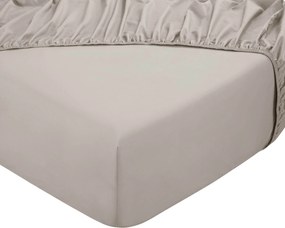 DoubleDry Hoeslaken 100% Natuurlijk Katoen - Tweepersoons 140x200 cm - Zacht & Ademend - Rondom Elastiek - Lichttaupe