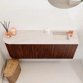 Mondiaz Joya DLux 100cm toiletmeubel ronding links ruby met wastafel faye rechts 1 kraangat meli