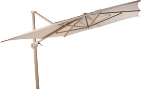 4 Seasons Outdoor Hacienda parasol met latte frame en zandkleurig doek 300 x 400 cm Parasol   beige weerbestendig