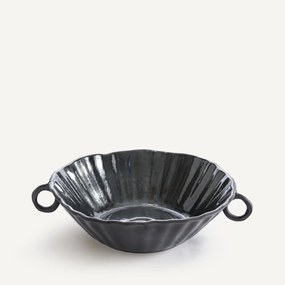 Aardewerk schaal met handgrepen, Vidrado