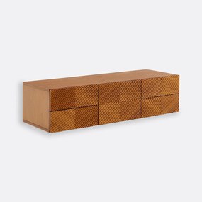 Hangende tv-kast, gefineerd, met reliëffront., breedte 150 cm, JEREM