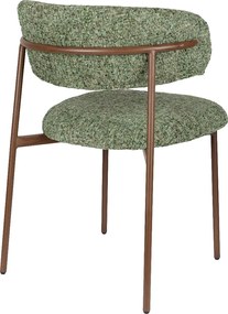 Vintage Eetkamerstoel Walnoot Groen