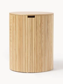 Ronde houten bijzettafel Nele met opbergruimte