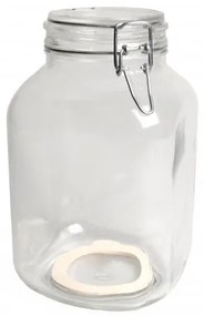 Beugelpot, glas, vierkant, 3 l