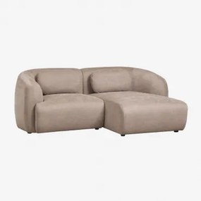 Rechte Modulaire Chaise Longue Bank Van 2 Delen In Chenille Coquette Chenille Tarwebruin - Sklum