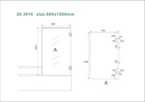 Mueller Clap draaibare profielloze badwand 80x150cm anti-kalk