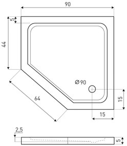 Kerra Prato douchebak 90x90x5cm zwart mat