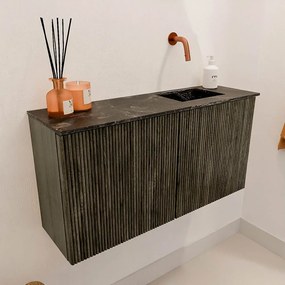 Mondiaz Joya DLux 80cm toiletmeubel shadow met wastafel faye rechts zonder kraangat lava