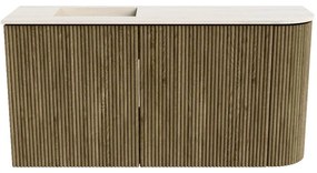 Mondiaz Joya DLux 80cm toiletmeubel ronding rechts dusk met wastafel faye links 1 kraangat meli