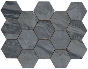 Jabo Luxury Dark hexagon mozaïek 33x23cm