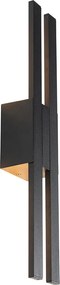 Moderne buiten wandlamp zwart incl. LED 2-lichts IP54 - Jamal