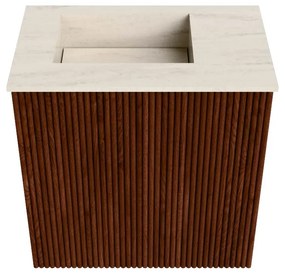 Mondiaz Joya DLux 40cm toiletmeubel ruby met wastafel faye links 1 kraangat meli