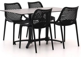 Diningset Forza  | 4 personen kunststof | Tuinset stapelbaar | 5-delig | Kees Smit Tuinmeubelen