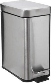 5Five Pedaalemmer - 5 Liter - Zilver RVS - Uitneembare binnenbak