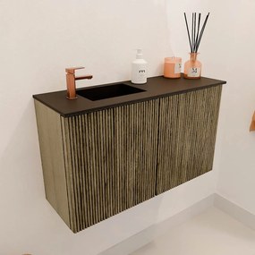 Mondiaz Joya 70cm toiletmeubel dusk met wastafel faye links 1 kraangat urban