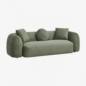 3-zits Bank In Chenille Coco Chenille Saliegroen - Sklum