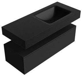 Zaro Alan badmeubel 110cm urban 1 lade met vrijhangende wastafel cloud rechts zonder kraangat urban