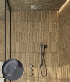 Saniclear Plus Curved inbouw regendouche met inbouw douchekop 30x30cm en glijstang chroom