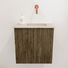 Mondiaz Joya DLux 40cm toiletmeubel dusk met wastafel faye rechts zonder kraangat frappe