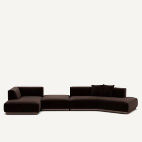 Open hoekbank links XL fluweel, Jacopo