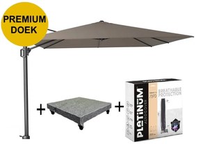 Challenger T1 premium zweefparasol 300x300 cm havanna   met parasolvoet 90kg en hoes