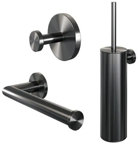 Brauer Gunmetal Edition Toilet Accessoireset - 3-delig - PVD - geborsteld gunmetal 5-GM-152