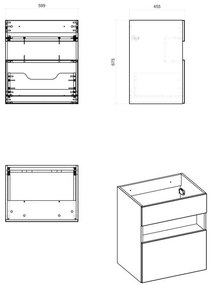 Comad Bahama White badkamermeubel 60cm met witte wastafel en kraangat wit