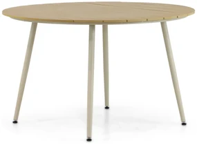 Dining Tuintafel rond 125 cm Aluminium/Polywood (teakfinish) Taupe Matale