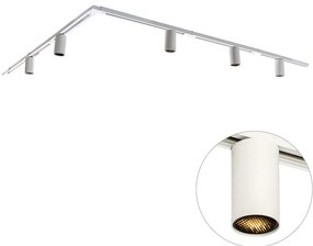 Modern railsysteem met 5 spots wit 1-fase GU10 50mm - Iconic Ruby