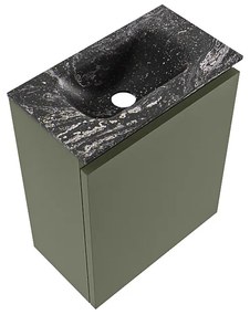 Mondiaz Ture DLux toiletmeubel 40cm army met wastafel lava midden zonder kraangat