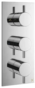 Crosswater MPRO inbouwbadkraan thermostatisch 1 stopkraan 1 omstelknop met afbouwdeel 27.5X12cm chroom sw385423/sw385443