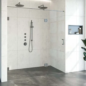 Brauer JC profielloze nisdeur 190cm met 70cm deur gekoppeld gunmetal geborsteld